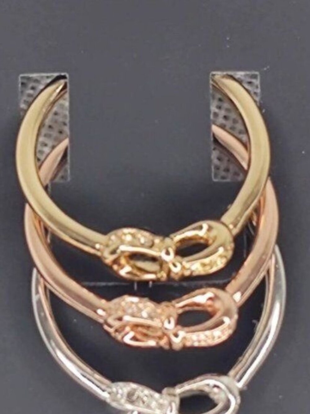 COACH  Signature logo Pave Crystals Ring Set 7 - Set of 3 Stackables Interlock - Picture 5 of 8